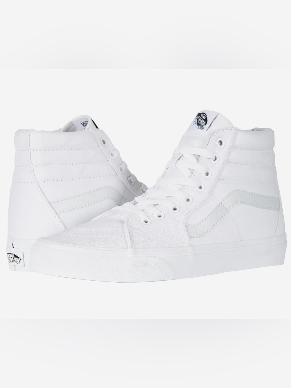 Vans High-Top SK-8 Canvas Sneakers - White Sz 10.5